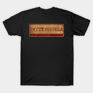 Aliska text red gold retro Patty Shukla T-Shirt